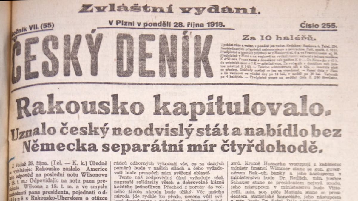 Vznik Československa v roce 1918